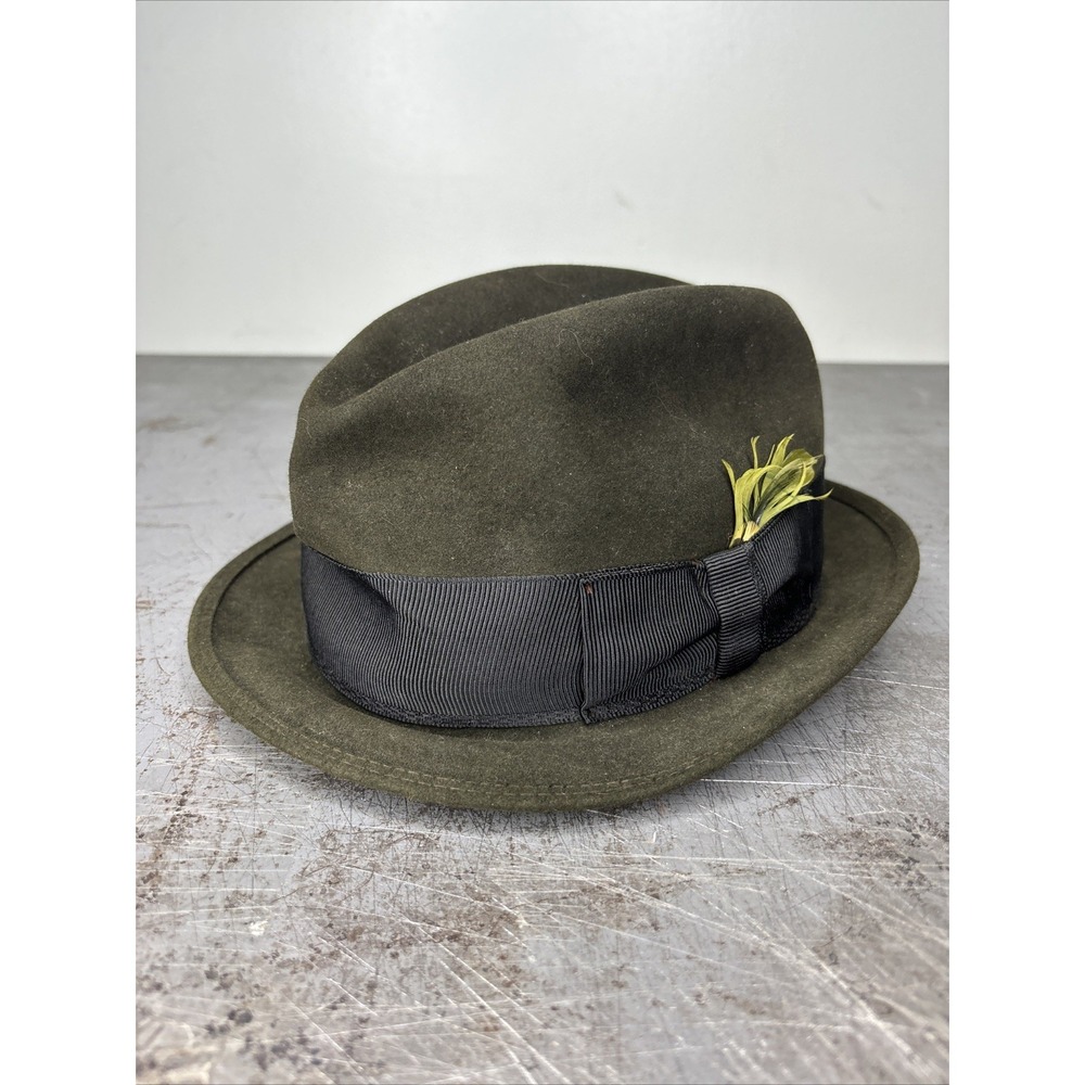 Mallory The Ridgewood Vintage Brown Felt Fedora Hat Mens Size 6 7/8 Sam Shead
